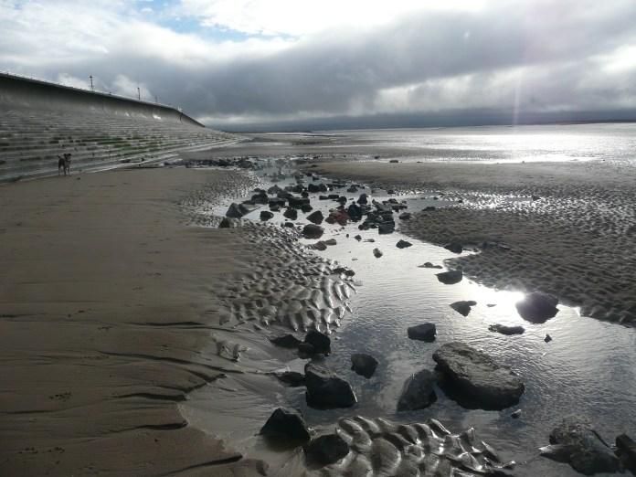 Inspecting the Sea Wall at Burnham on Sea