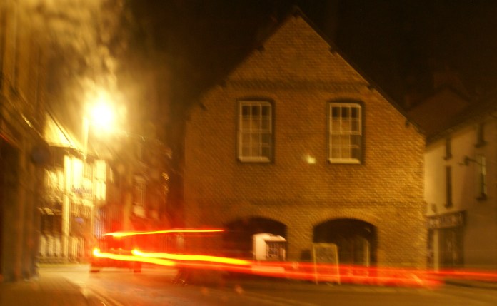 The centre of town is deserted.